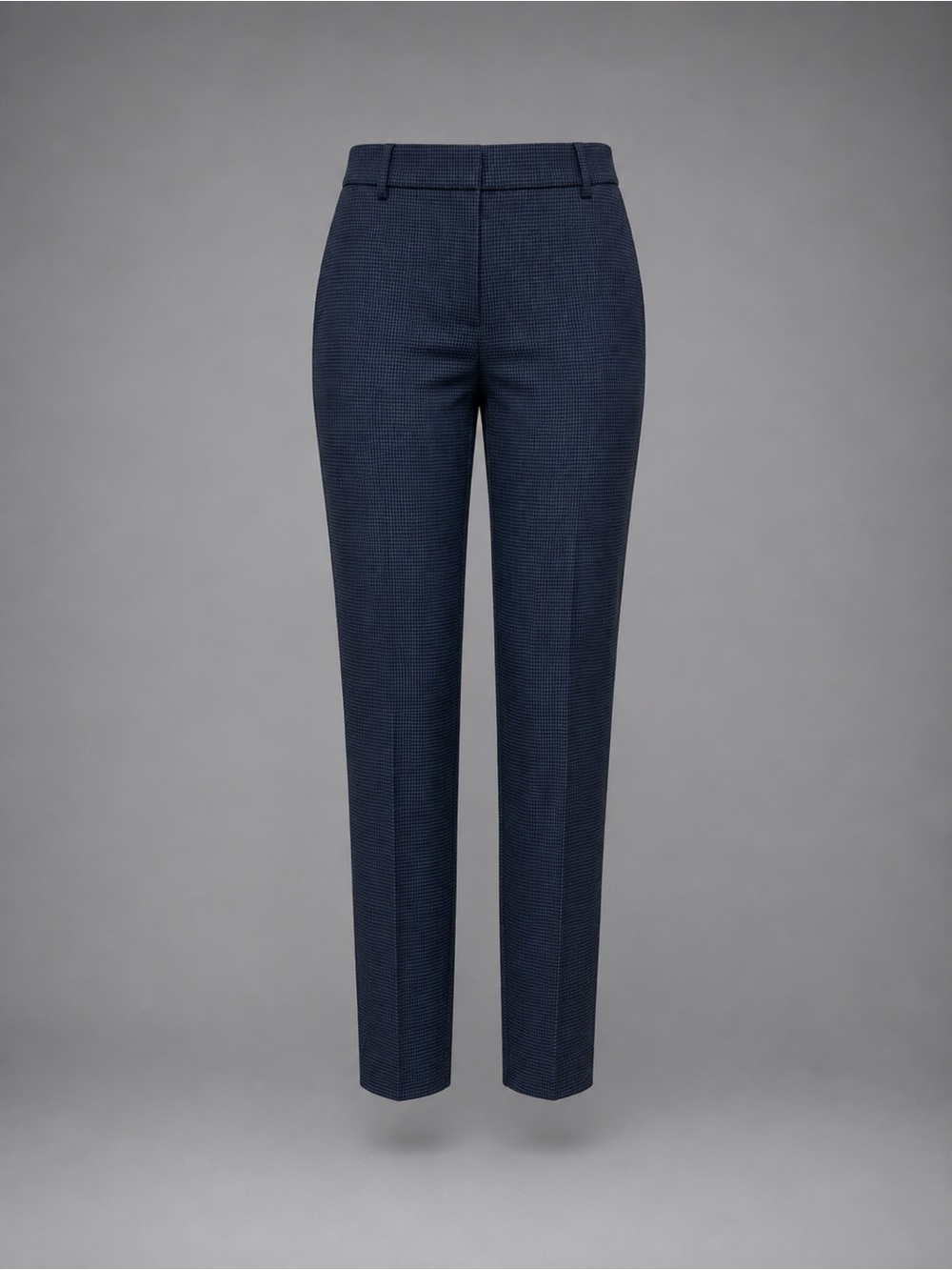 Ann Taylor Women’s Size 4 Navy Blue Check Ankle Pants Slim Straight Career